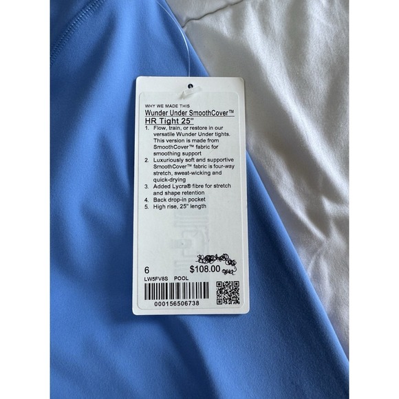 New Lululemon Size 6 Wunder Under SmoothCover High-Rise Tight 25" Pool Blue NWT - Picture 3 of 8